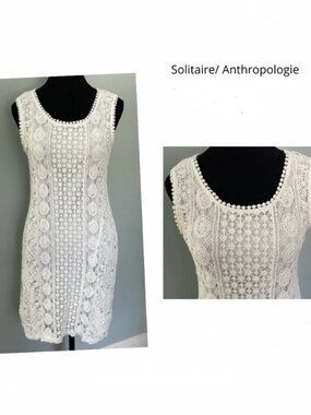 White Lace Sleeveless Fitted dress Medium